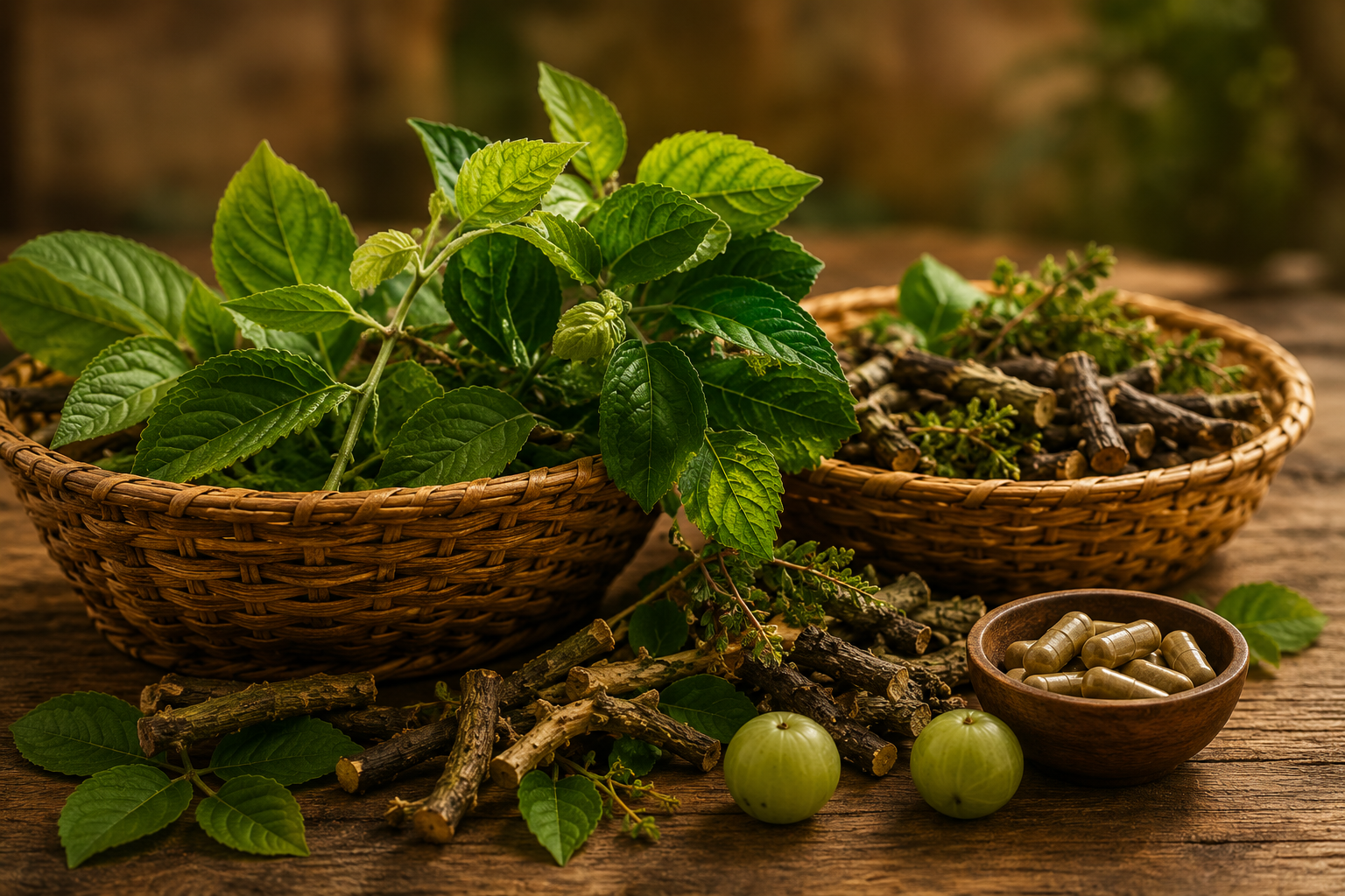 Fresh Ayurvedic botanicals